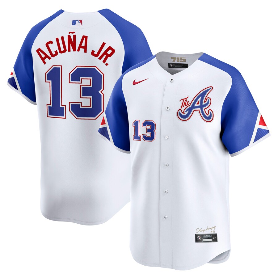 Men's Atlanta Braves Ronald Acuna Jr. Nike White City Connect Limited Player Jersey - Puhuasuan