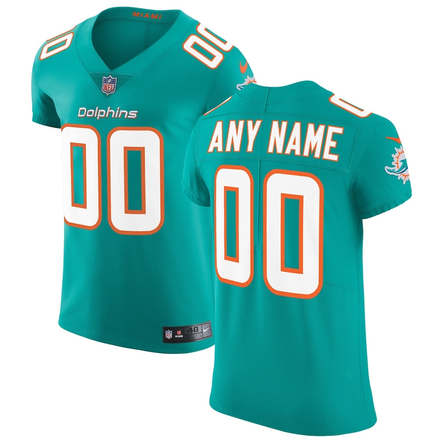 Men's Miami Dolphins Nike Aqua Vapor Untouchable Elite Custom Jersey - Puhuasuan