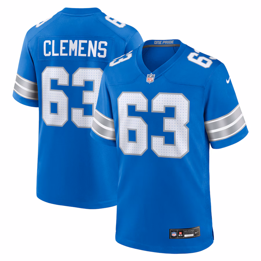 Men's Detroit Lions Duke Clemens Nike  Blue Game Jersey - Puhuasuan