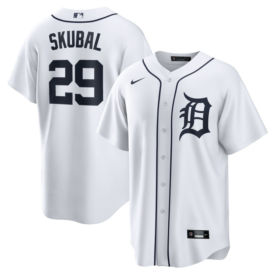 Men's Detroit Tigers Tarik Skubal Nike White Home Replica Jersey - Puhuasuan