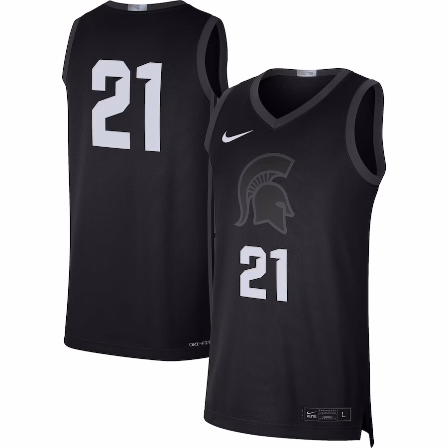 Men's Nike #21 Black Michigan State Spartans Limited Basketball Jersey - Puhuasuan