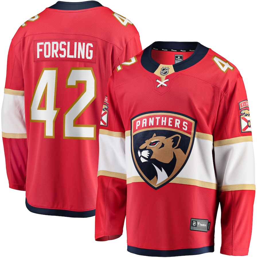 Men's Florida Panthers Gustav Forsling Fanatics Red Home Breakaway Player Jersey - Puhuasuan