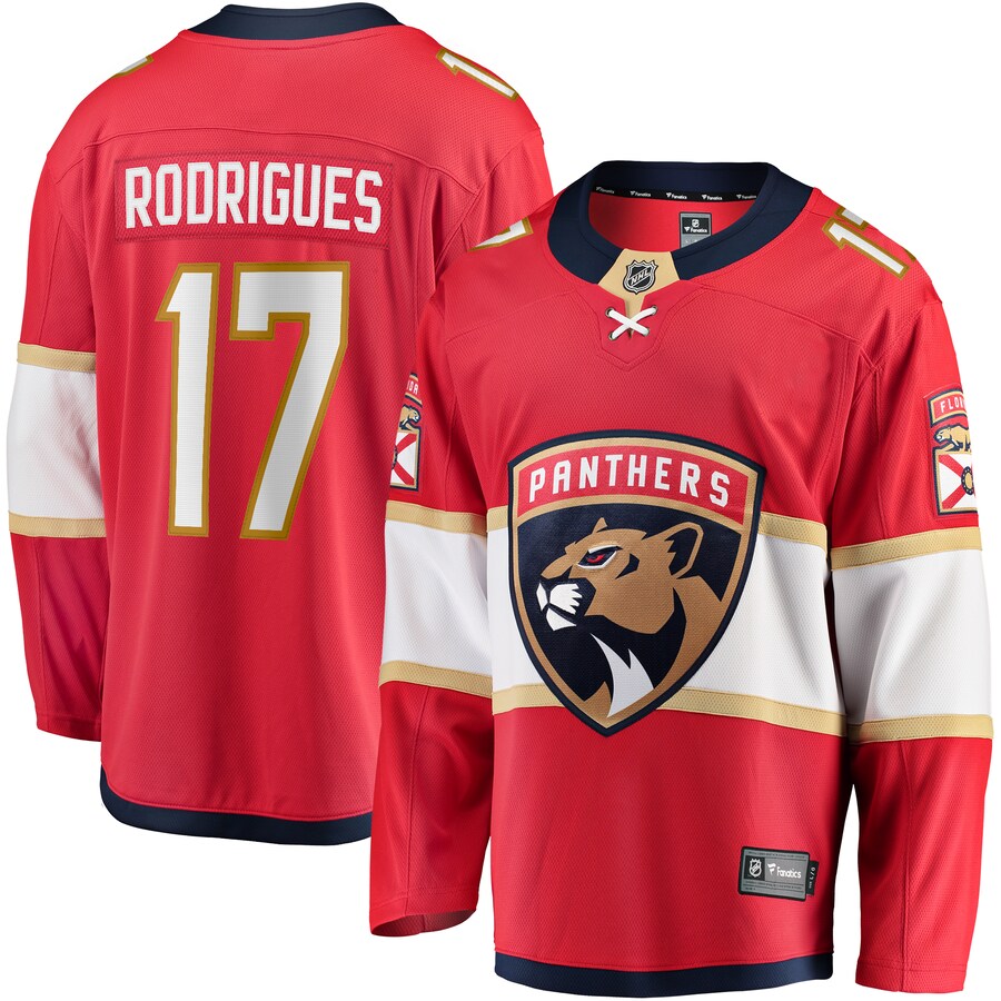 Men's Florida Panthers Evan Rodrigues Fanatics Branded Red Home Breakaway Jersey - Puhuasuan