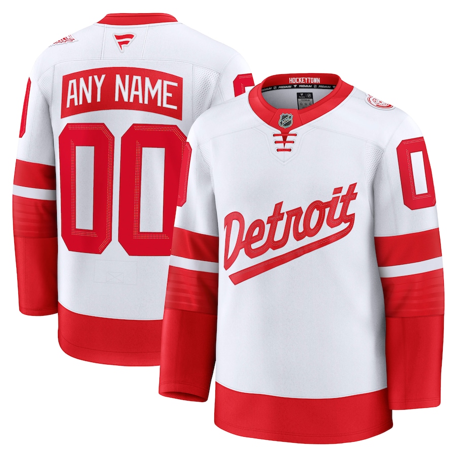 Men's Detroit Red Wings Fanatics White 2025 NHL Stadium Series Premium Custom Jersey - Puhuasuan