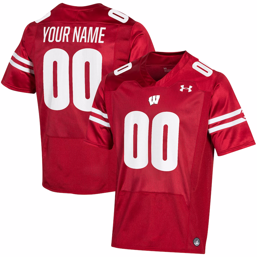 Wisconsin Badgers Under Armour Custom Jersey - Red - Puhuasuan