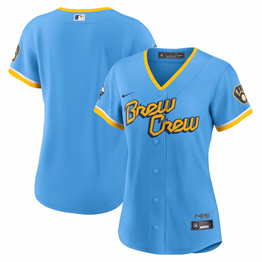 Women's Milwaukee Brewers Nike Powder Blue City Connect Replica Team Jersey - Puhuasuan