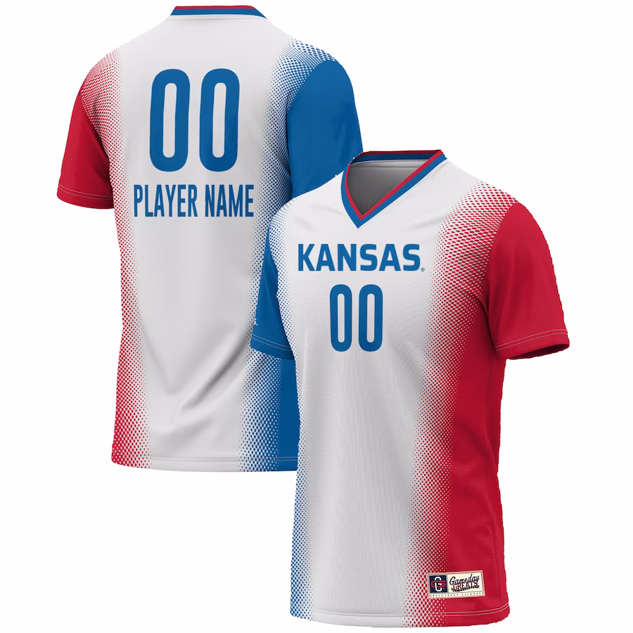 Kansas Jayhawks GameDay Greats Youth NIL Pick-A-Player Lightweight Women's Soccer Jersey - White - Puhuasuan