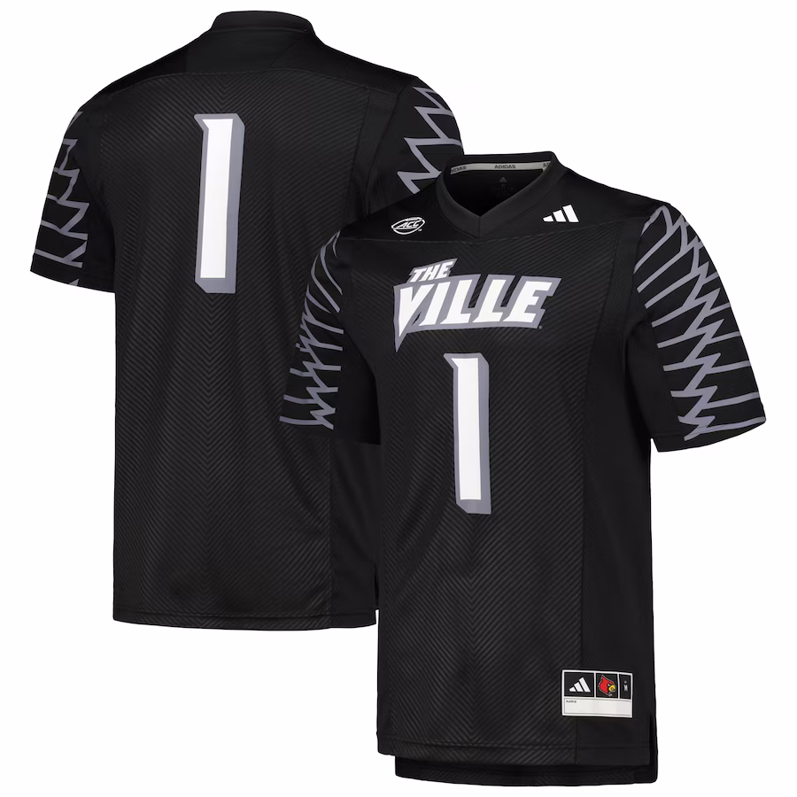 #1 Louisville Cardinals adidas 2023 Premier Jersey - Black - Puhuasuan