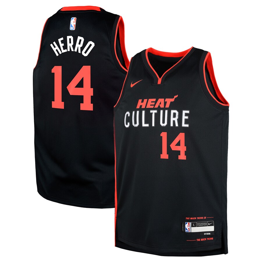 Youth Miami Heat Tyler Herro Nike Black  Swingman Replica Jersey - City Edition - Puhuasuan