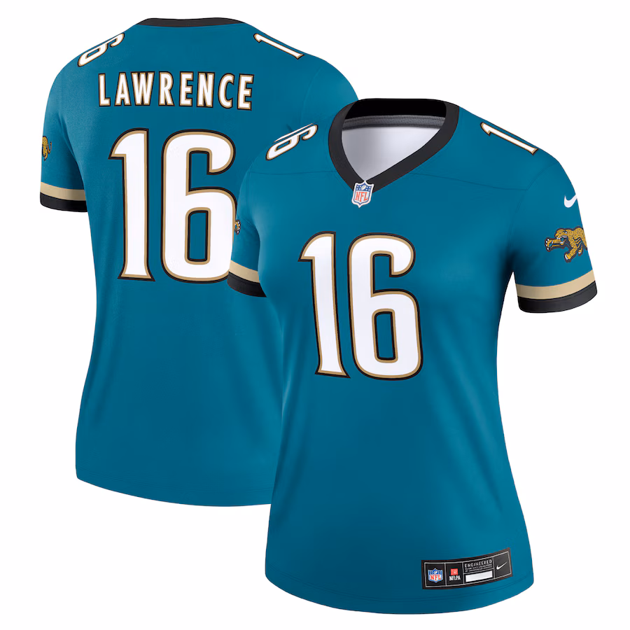 Women's Jacksonville Jaguars Trevor Lawrence Nike Teal Prowler Throwback Legend Jersey - Puhuasuan
