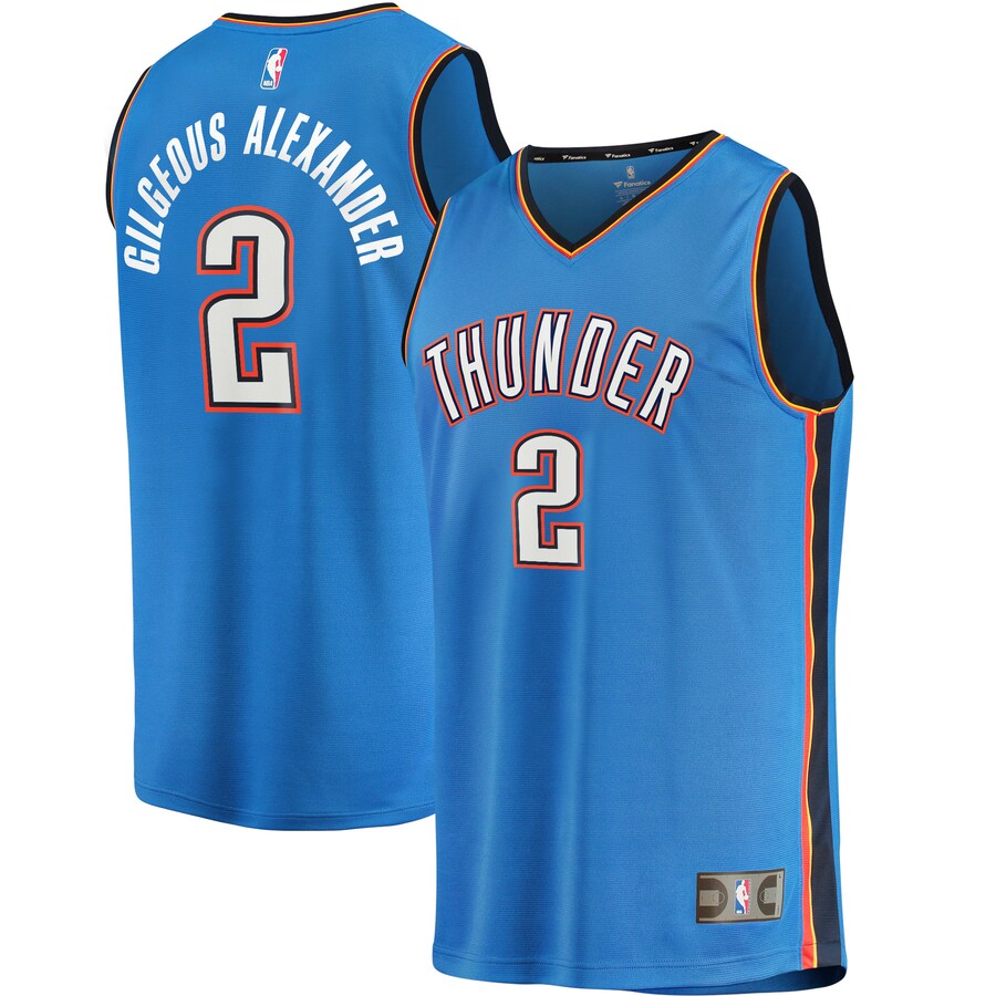 Men's Oklahoma City Thunder Shai Gilgeous-Alexander Fanatics Blue 2020/21 Fast Break Replica Player Jersey - Icon Edition - Puhuasuan