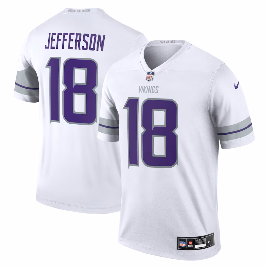 Men's Minnesota Vikings Justin Jefferson Nike White Alternate Legend Player Jersey - Puhuasuan