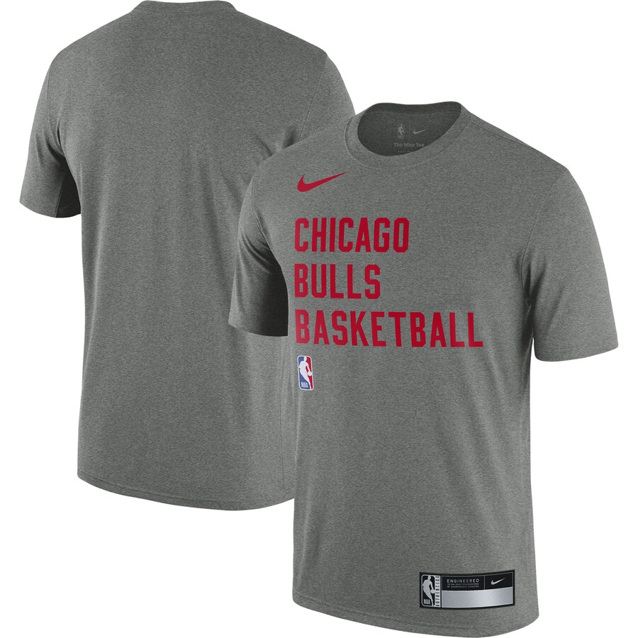 Men's Chicago Bulls Nike Heather Gray 2023/24 Sideline Legend Performance Practice T-Shirt - Puhuasuan