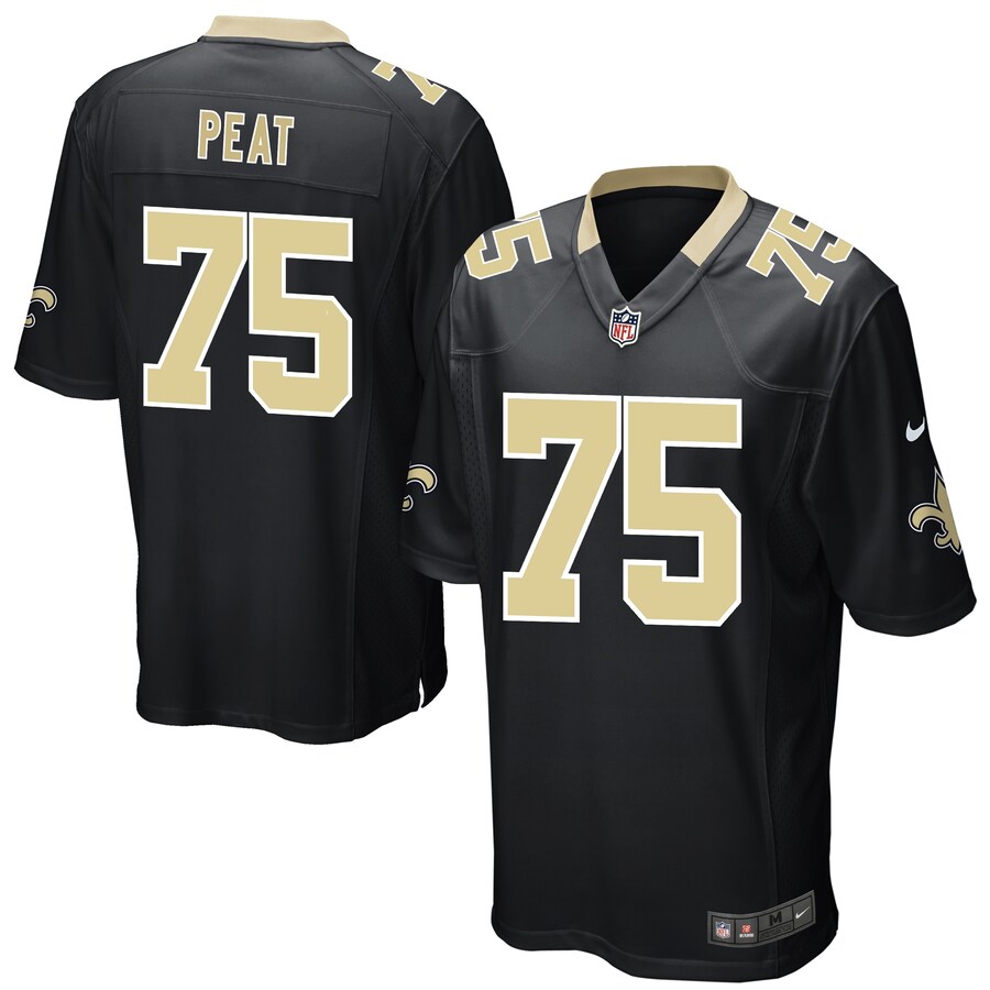 Men's New Orleans Saints Andrus Peat Nike Black Game Player Jersey - Puhuasuan