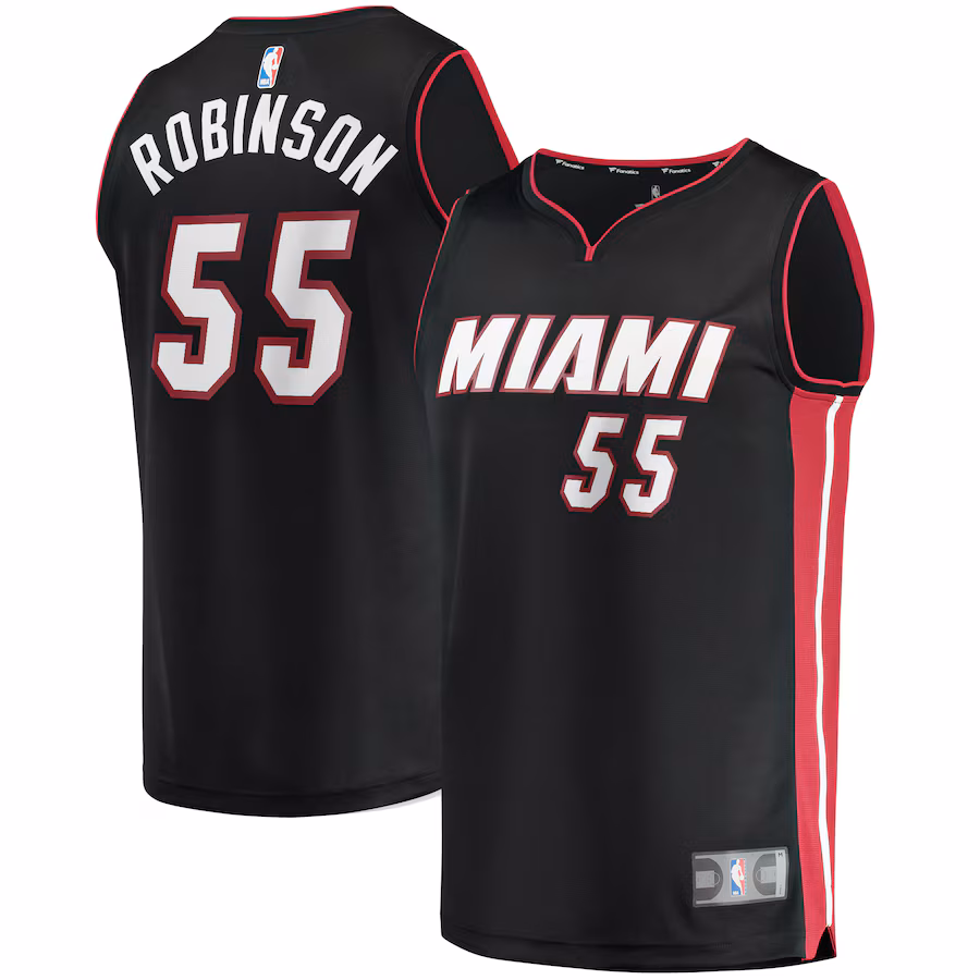 Men's Miami Heat Duncan Robinson Fanatics Black Fast Break Replica Jersey - Icon Edition - Puhuasuan