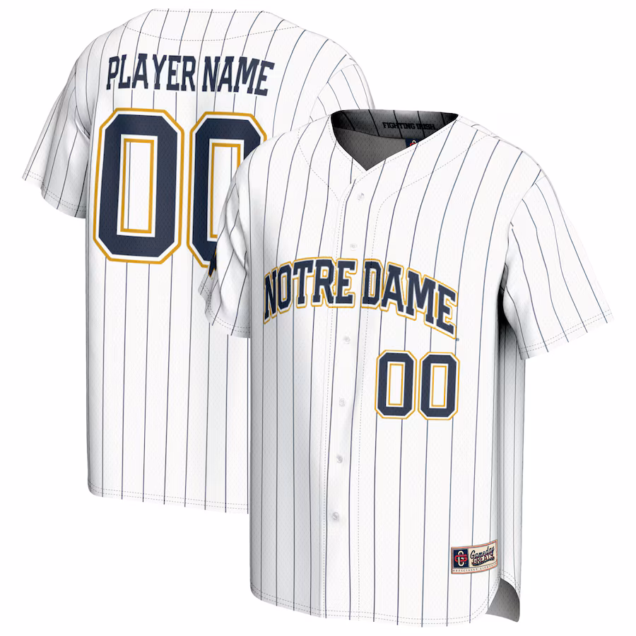 Notre Dame Fighting Irish GameDay Greats Youth NIL Pick-A-Player Baseball Lightweight Jersey - White - Puhuasuan