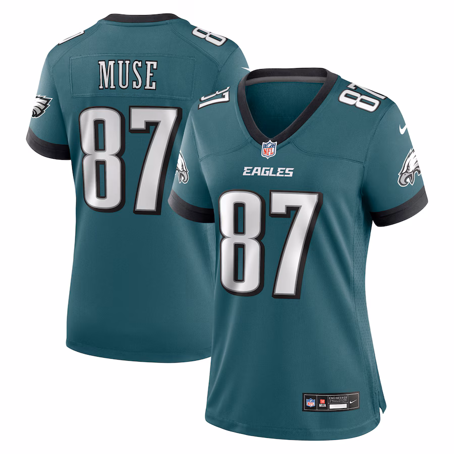 Women's Philadelphia Eagles Nick Muse Nike Midnight Green Team Game Jersey - Puhuasuan