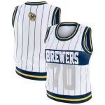 Women's Milwaukee Brewers WEAR by Erin Andrews White Sporty Tank Top - Puhuasuan