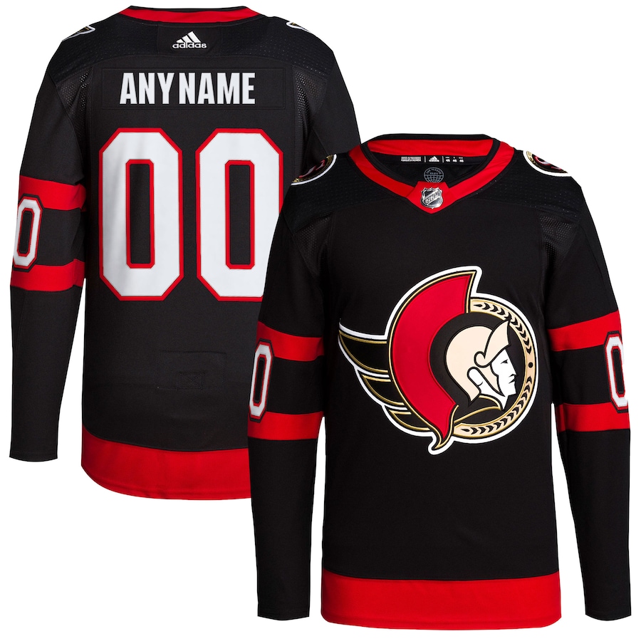 Men's Ottawa Senators adidas Black Home Primegreen Authentic Custom Jersey - Puhuasuan