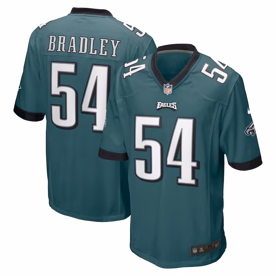 Men's Philadelphia Eagles Shaun Bradley Nike Midnight Green Game Jersey - Puhuasuan