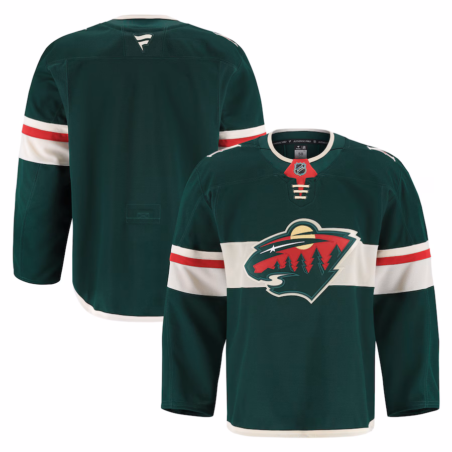 Men's Minnesota Wild Fanatics Green Home Authentic Pro Jersey - Puhuasuan