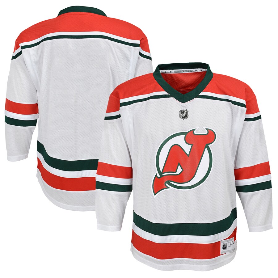 Youth New Jersey Devils White 2022/23 Heritage Replica Jersey - Puhuasuan