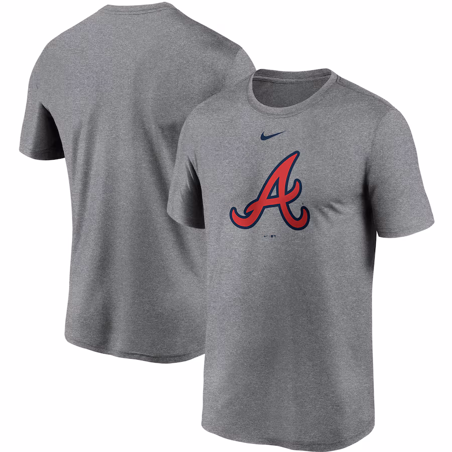 Men's Atlanta Braves Nike Gray Large Logo Legend Performance T-Shirt - Puhuasuan