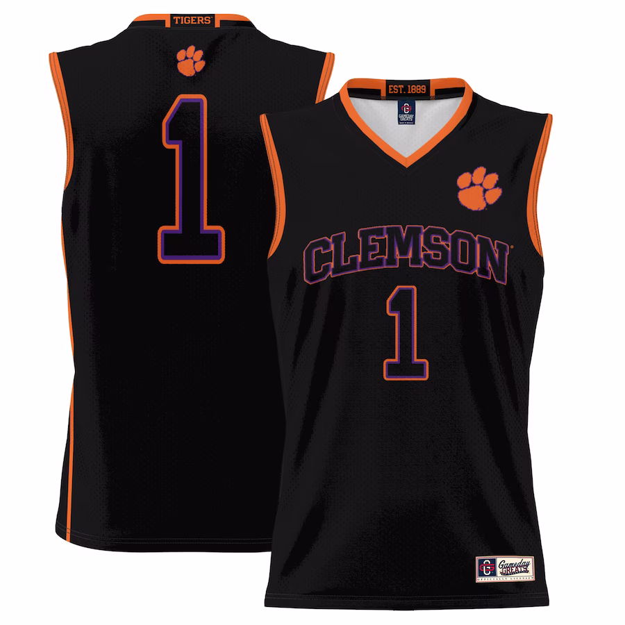 #1  Clemson Tigers GameDay Greats  Lightweight Basketball Jersey - Black - Puhuasuan