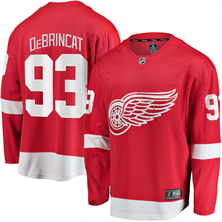 Men's Detroit Red Wings Alex DeBrincat Fanatics Red Home Premier Breakaway Player Jersey - Puhuasuan