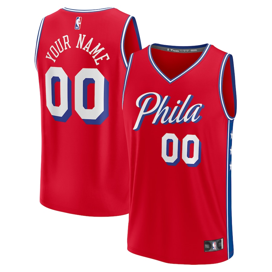 Youth Philadelphia 76ers  Fanatics Red Fast Break Replica Custom Jersey - Statement Edition - Puhuasuan
