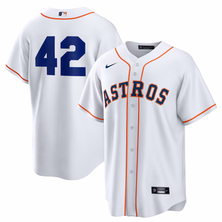 Men's Houston Astros Nike White Home 2025 Jackie Robinson Day Replica Jersey - Puhuasuan