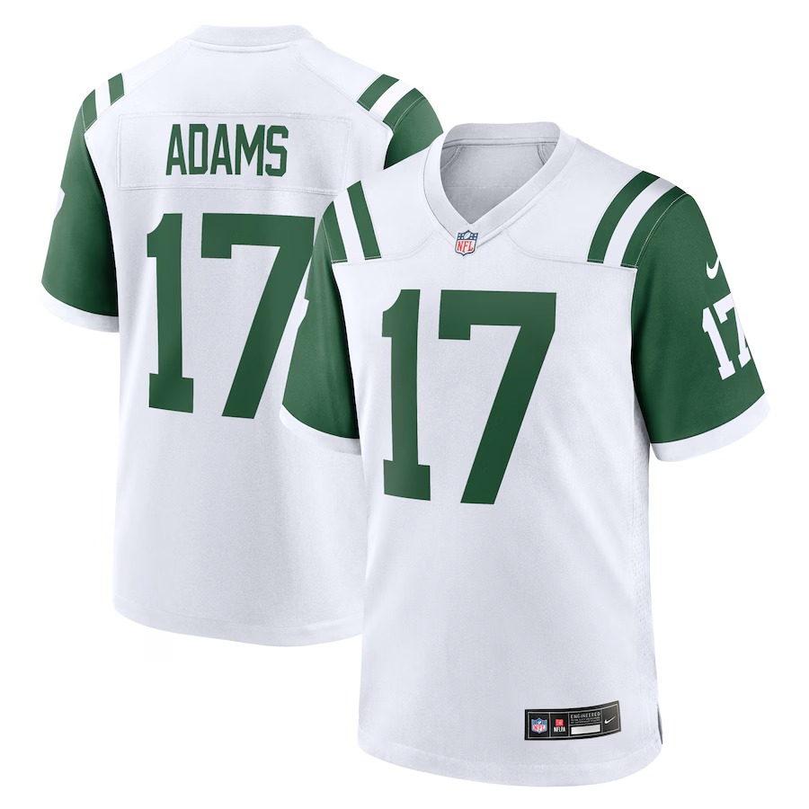 Men's New York Jets Davante Adams Nike White Classic Alternate Game Jersey - Puhuasuan