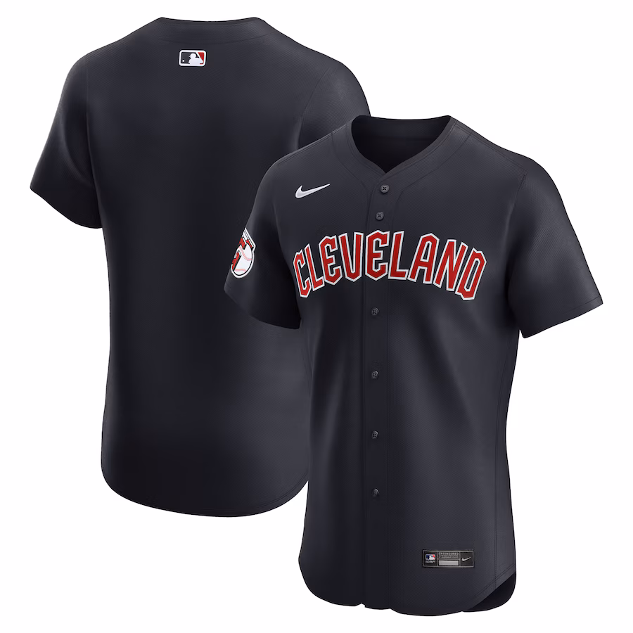 Men's Cleveland Guardians Nike Navy Alternate Vapor Premier Elite Patch Jersey - Puhuasuan