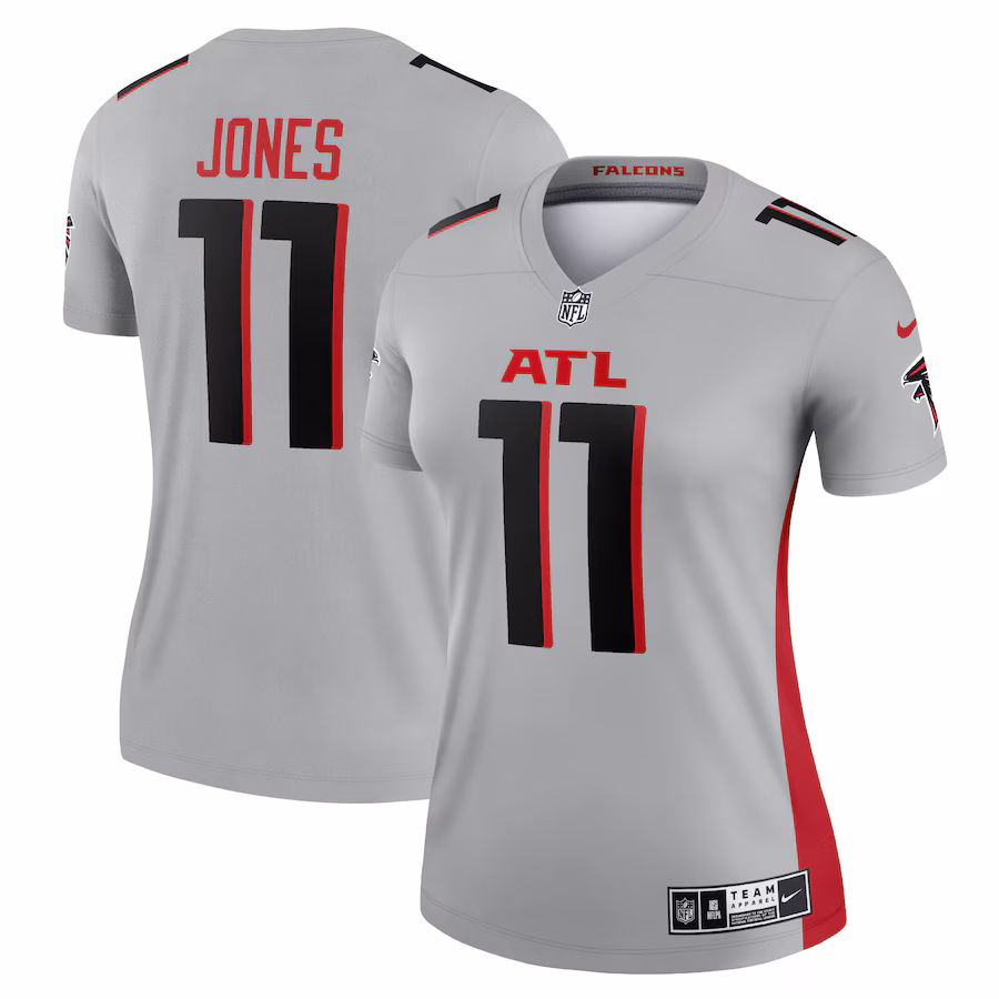 Women's Atlanta Falcons Julio Jones Nike Gray Inverted Legend Player Performance Top - Puhuasuan