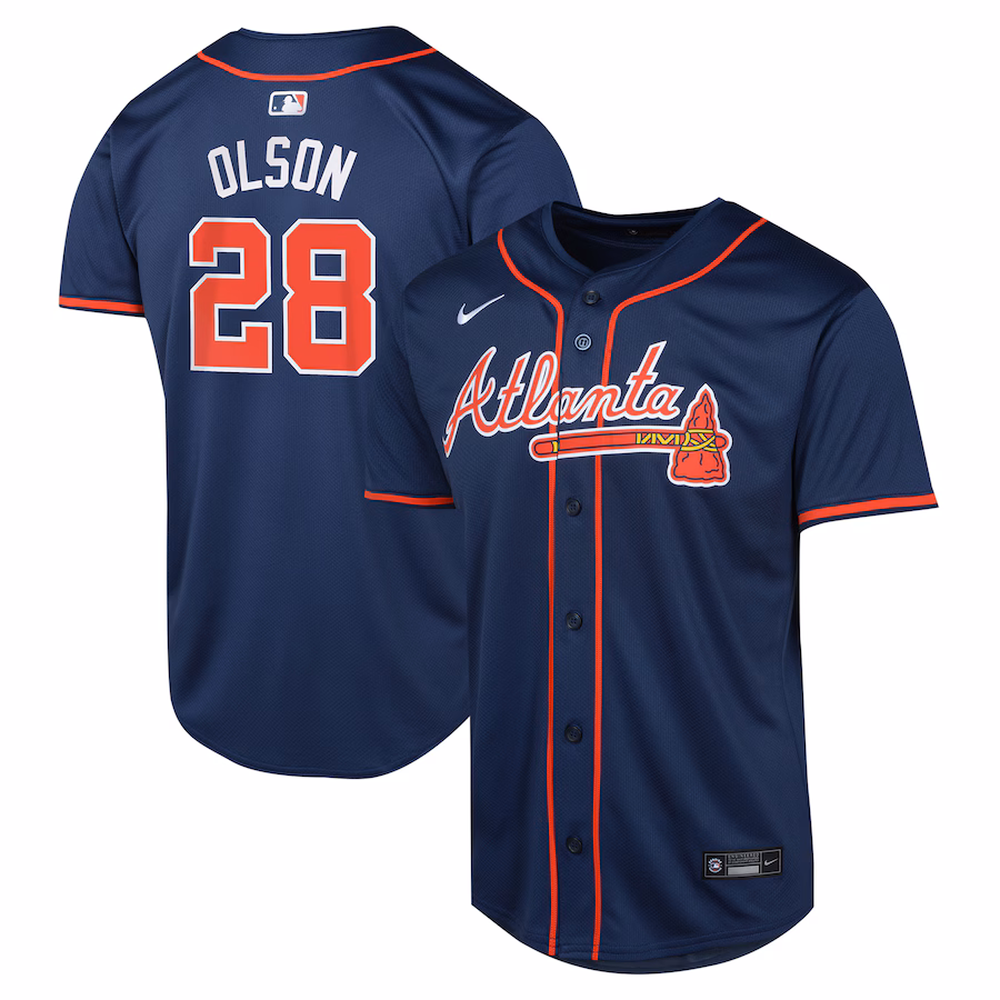 Youth Atlanta Braves Matt Olson Nike Navy Alternate Limited Player Jersey - Puhuasuan