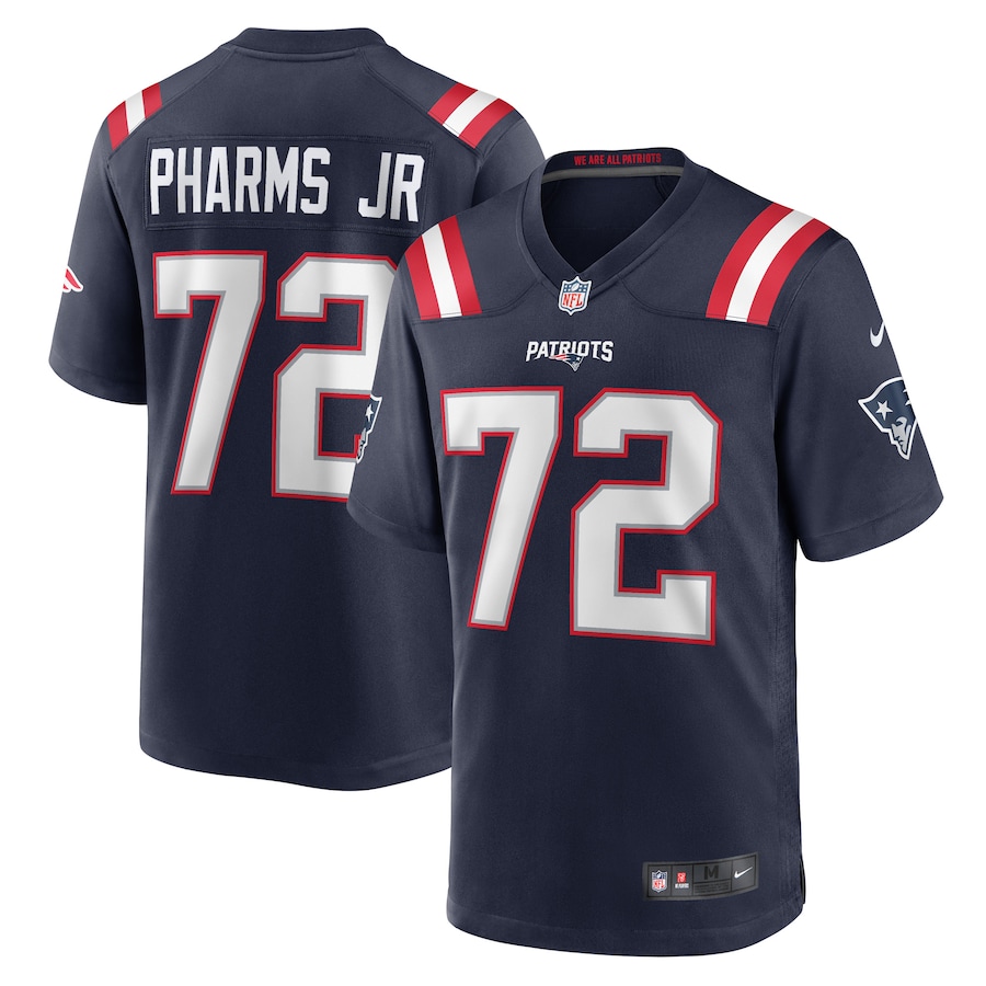 Men's New England Patriots Jeremiah Pharms Jr. Nike Navy Game Player Jersey - Puhuasuan