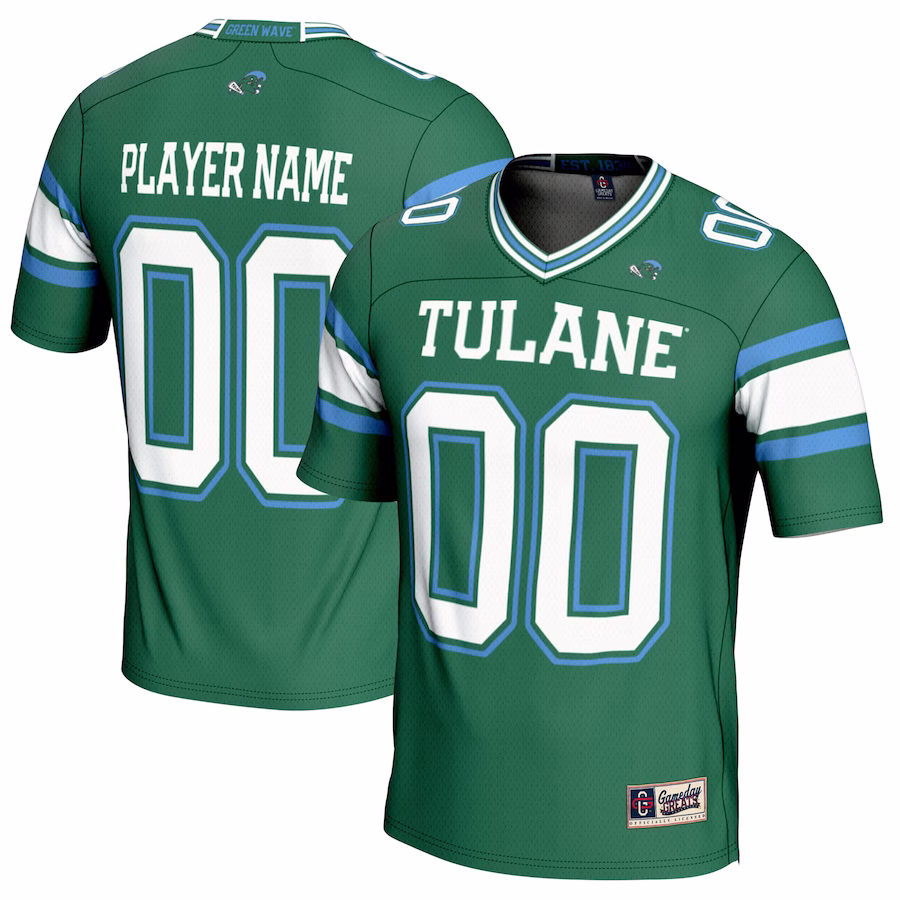 Tulane Green Wave GameDay Greats NIL Pick-A-Player Football Jersey - Green - Puhuasuan