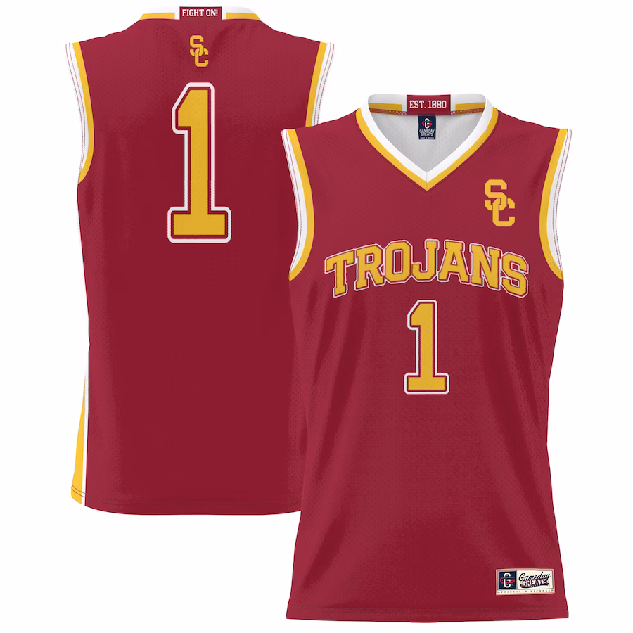 #1 USC Trojans GameDay Greats Unisex Lightweight Basketball Jersey - Cardinal - Puhuasuan