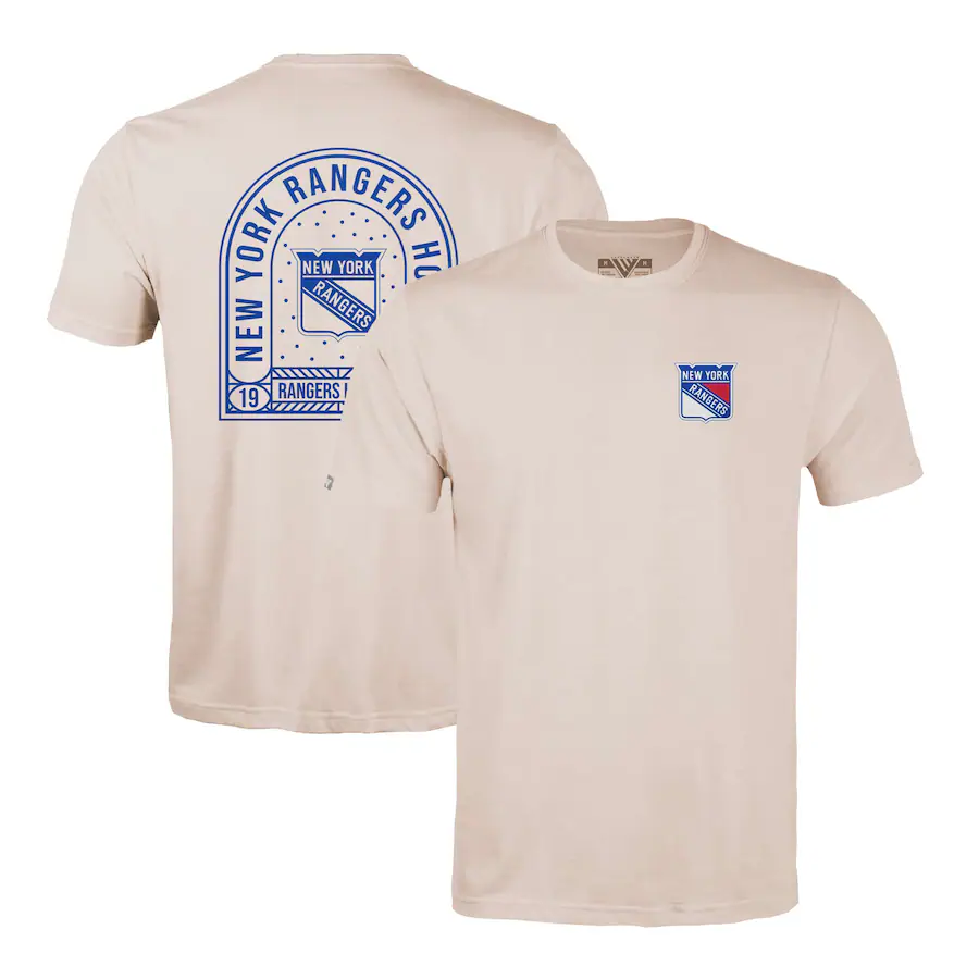 Men's New York Rangers Levelwear Khaki Richmond Stained Glass T-Shirt - Puhuasuan