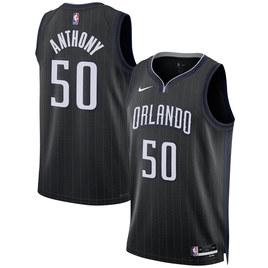 Unisex Orlando Magic Cole Anthony Nike Black 2022/23 Swingman Jersey - City Edition - Puhuasuan