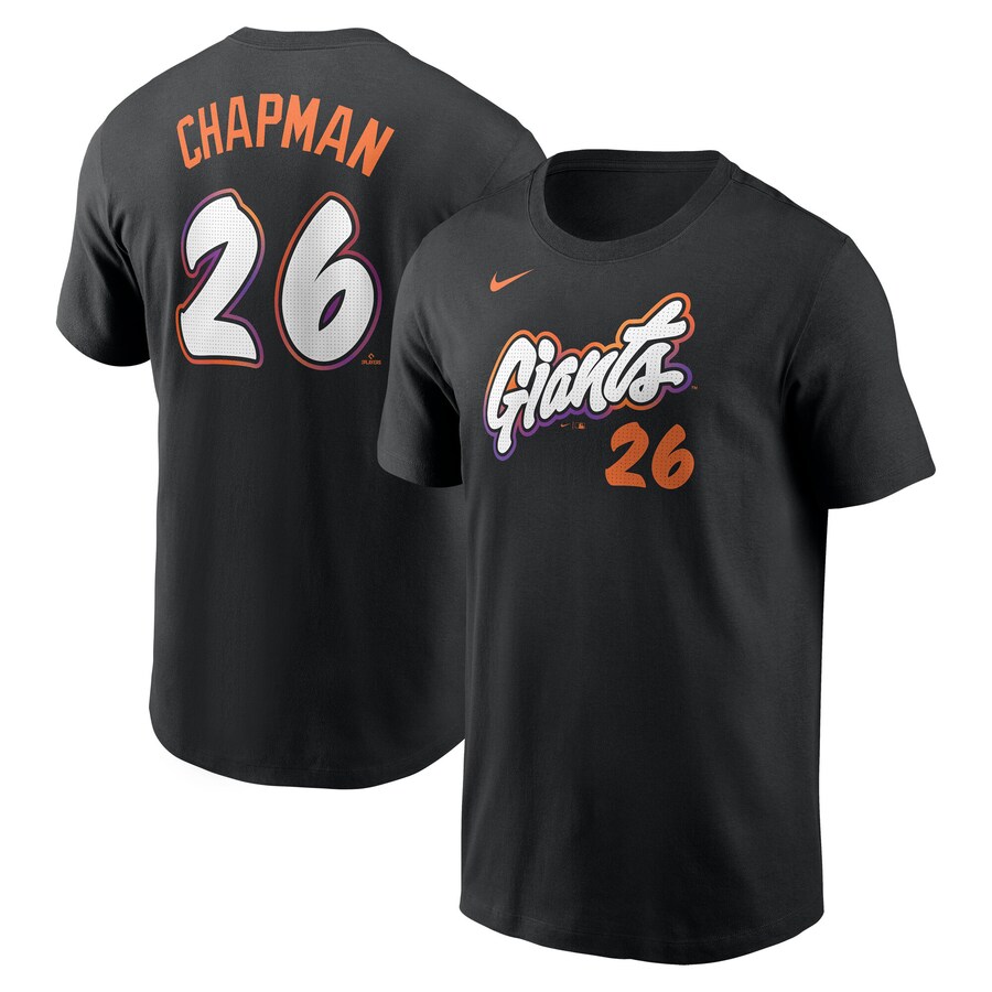 Men's San Francisco Giants Matt Chapman Nike Anthracite 2025 City Connect Fuse Name & Number T-Shirt - Puhuasuan