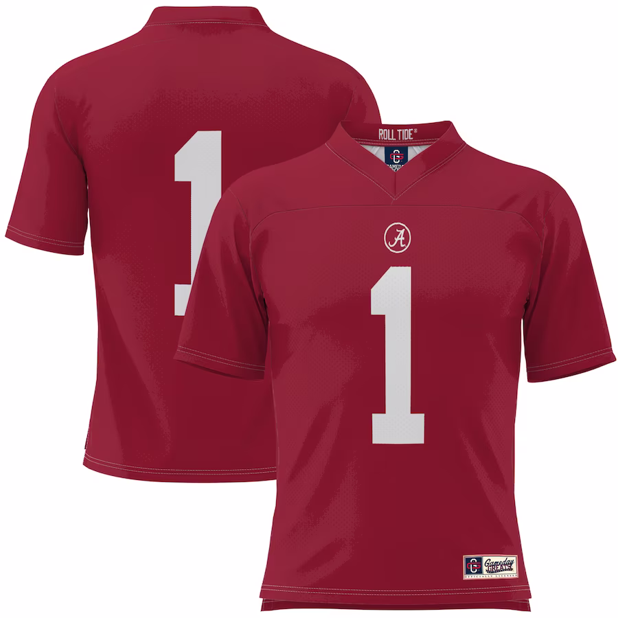 #1 Alabama Crimson Tide GameDay Greats Football Jersey - Crimson - Puhuasuan