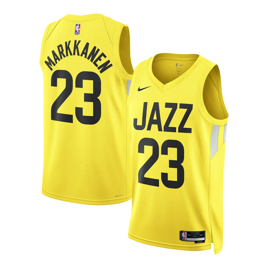 Unisex Utah Jazz Lauri Markkanen Nike Gold Swingman Jersey - Icon Edition - Puhuasuan