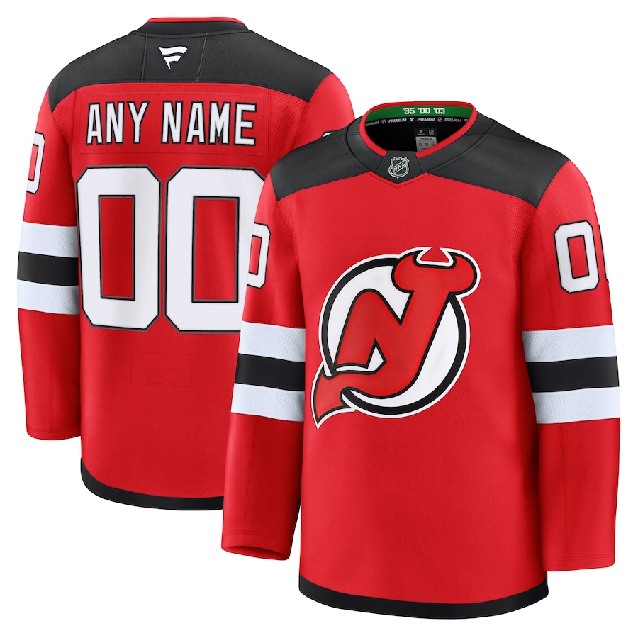 Men's New Jersey Devils Fanatics Red Home Premium Custom Jersey - Puhuasuan