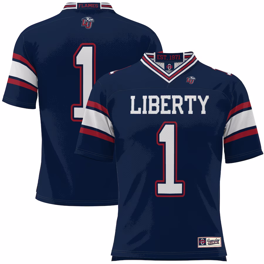 #1 Liberty Flames GameDay Greats Youth Football Jersey - Navy - Puhuasuan