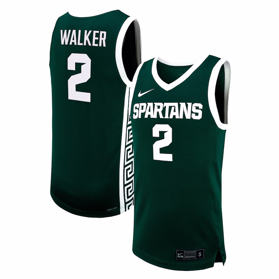 Tyson Walker Michigan State Spartans Nike NIL Basketball Replica Player Jersey - Green - Puhuasuan