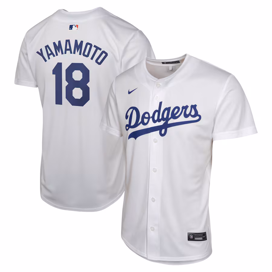 Youth Los Angeles Dodgers Yoshinobu Yamamoto Nike White Home Replica Player Jersey - Puhuasuan