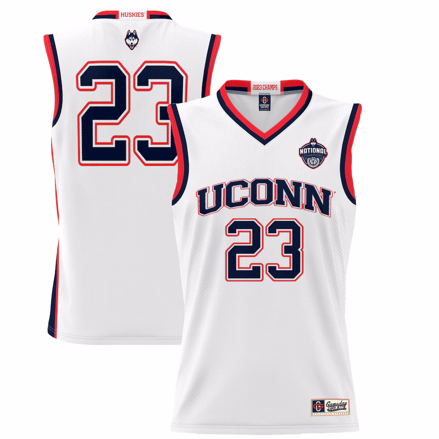 Men's GameDay Greats  White UConn Huskies 2023 NCAA Men's Basketball National Champions Lightweight Basketball Jersey - Puhuasuan