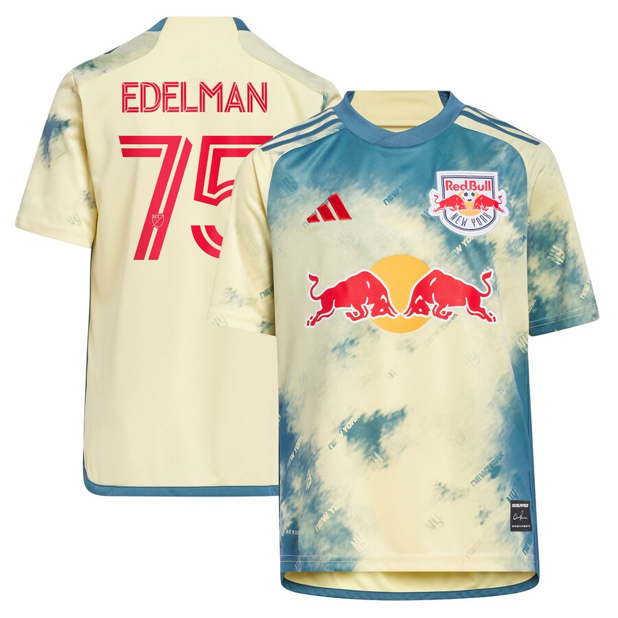 Youth New York Red Bulls Daniel Edelman adidas Yellow 2023 Daniel Patrick Kit Replica Jersey - Puhuasuan