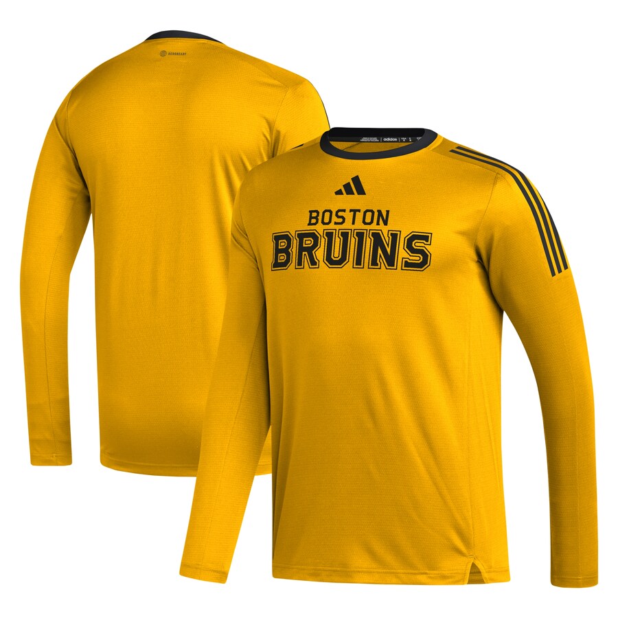 Men's Boston Bruins adidas Gold AEROREADY® Long Sleeve T-Shirt - Puhuasuan